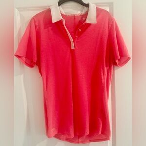Adidas Pink Polo with White Collar